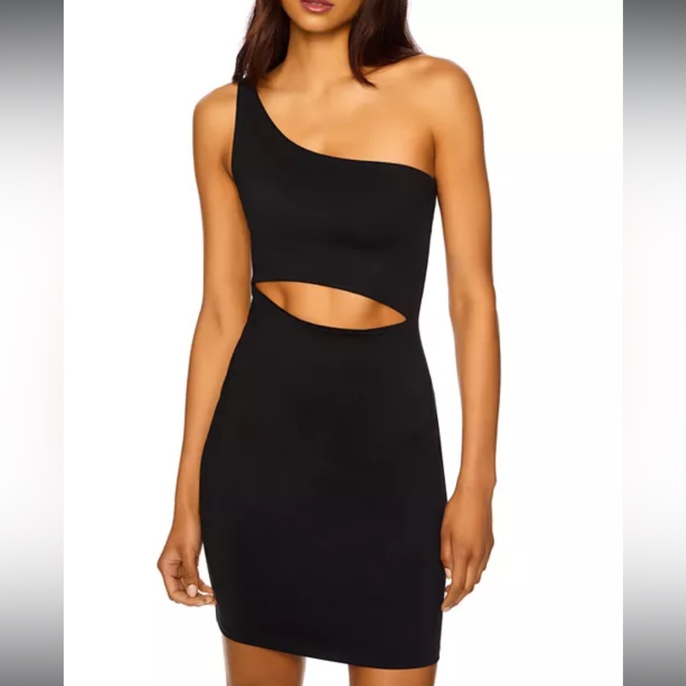 NWT Susana Monaco Black One-Shoulder Cut-Out Dress Small